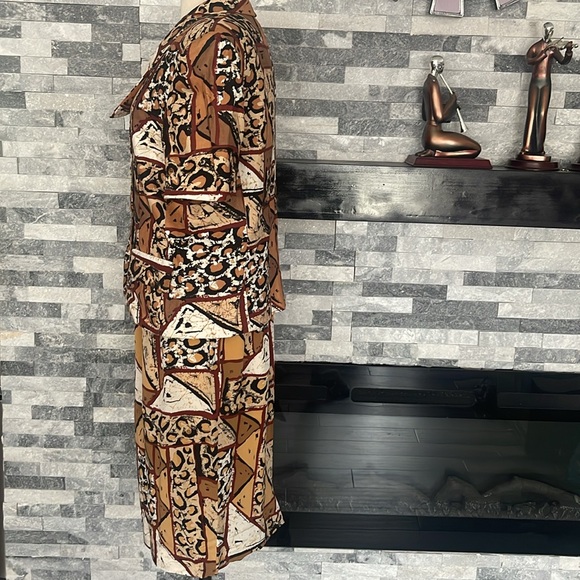 Rickie Freeman for Teri Jon Linen/ Silk Brown Blazer &Skirt Set Size 12 - Picture 11 of 11